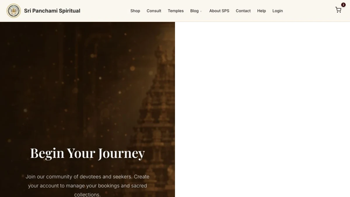Sri Panchami Spiritual account registration form